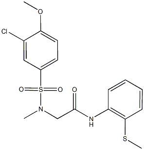 2-[[(3-chloro-4-methoxyphenyl)sulfonyl](methyl)amino]-N-[2-(methylsulfanyl)phenyl]acetamide 结构式