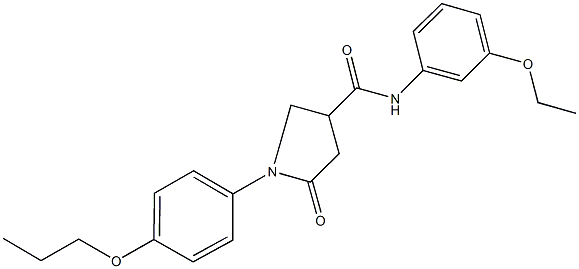 N-(3-ethoxyphenyl)-5-oxo-1-(4-propoxyphenyl)-3-pyrrolidinecarboxamide Struktur