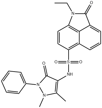 N-(1,5-dimethyl-3-oxo-2-phenyl-2,3-dihydro-1H-pyrazol-4-yl)-1-ethyl-2-oxo-1,2-dihydrobenzo[cd]indole-6-sulfonamide Struktur