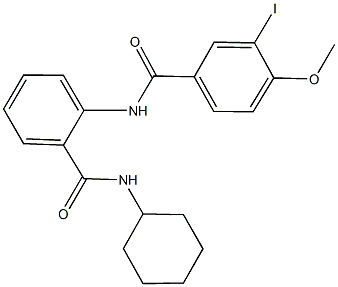 N-{2-[(cyclohexylamino)carbonyl]phenyl}-3-iodo-4-methoxybenzamide 化学構造式