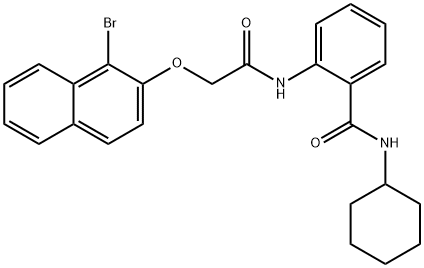 2-({[(1-bromo-2-naphthyl)oxy]acetyl}amino)-N-cyclohexylbenzamide Structure