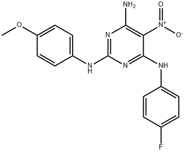 N~4~-(4-fluorophenyl)-N~2~-(4-methoxyphenyl)-5-nitro-2,4,6-pyrimidinetriamine Structure