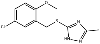 3-[(5-chloro-2-methoxybenzyl)thio]-5-methyl-4H-1,2,4-triazole,714941-42-1,结构式