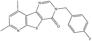 3-(4-fluorobenzyl)-7,9-dimethylpyrido[3',2':4,5]thieno[3,2-d]pyrimidin-4(3H)-one 化学構造式