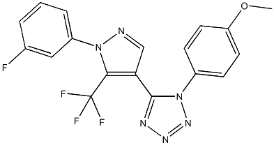 5-[1-(3-fluorophenyl)-5-(trifluoromethyl)-1H-pyrazol-4-yl]-1-(4-methoxyphenyl)-1H-tetraazole Structure