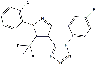 5-[1-(2-chlorophenyl)-5-(trifluoromethyl)-1H-pyrazol-4-yl]-1-(4-fluorophenyl)-1H-tetraazole Structure