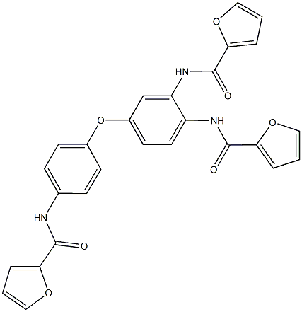 N-{2-(2-furoylamino)-5-[4-(2-furoylamino)phenoxy]phenyl}-2-furamide Struktur