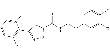 3-(2-chloro-6-fluorophenyl)-N-[2-(3,4-dimethoxyphenyl)ethyl]-4,5-dihydro-5-isoxazolecarboxamide Structure