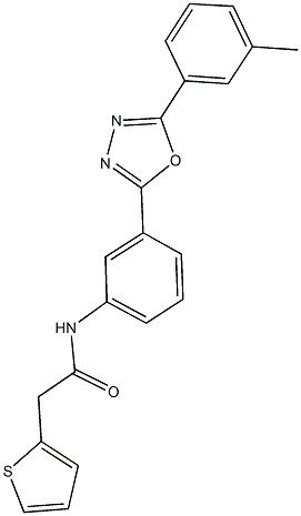 N-{3-[5-(3-methylphenyl)-1,3,4-oxadiazol-2-yl]phenyl}-2-(2-thienyl)acetamide Structure