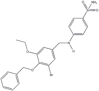 4-{[4-(benzyloxy)-3-bromo-5-ethoxybenzyl]amino}benzenesulfonamide Struktur