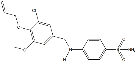 4-{[4-(allyloxy)-3-chloro-5-methoxybenzyl]amino}benzenesulfonamide 化学構造式