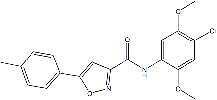 N-(4-chloro-2,5-dimethoxyphenyl)-5-(4-methylphenyl)-3-isoxazolecarboxamide Structure