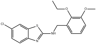 N-(6-chloro-1,3-benzothiazol-2-yl)-N-(2-ethoxy-3-methoxybenzyl)amine 结构式