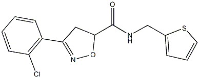 3-(2-chlorophenyl)-N-(2-thienylmethyl)-4,5-dihydro-5-isoxazolecarboxamide 化学構造式