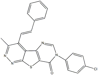 7-(4-chlorophenyl)-3-methyl-4-(2-phenylvinyl)pyrimido[4',5':4,5]thieno[2,3-c]pyridazin-8(7H)-one|