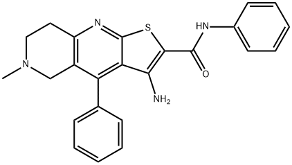 3-amino-6-methyl-N,4-diphenyl-5,6,7,8-tetrahydrothieno[2,3-b][1,6]naphthyridine-2-carboxamide Struktur