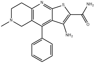 3-amino-6-methyl-4-phenyl-5,6,7,8-tetrahydrothieno[2,3-b][1,6]naphthyridine-2-carboxamide 结构式
