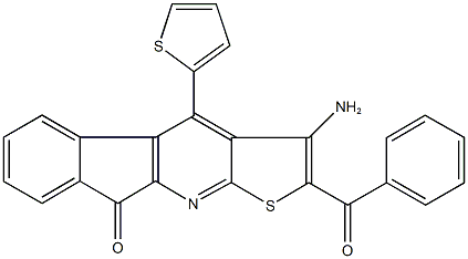 3-amino-2-benzoyl-4-(2-thienyl)-9H-indeno[2,1-b]thieno[3,2-e]pyridin-9-one 结构式