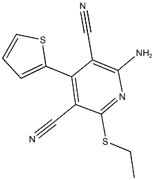 2-amino-6-(ethylsulfanyl)-4-(2-thienyl)-3,5-pyridinedicarbonitrile Structure