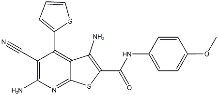 3,6-diamino-5-cyano-N-(4-methoxyphenyl)-4-(2-thienyl)thieno[2,3-b]pyridine-2-carboxamide|