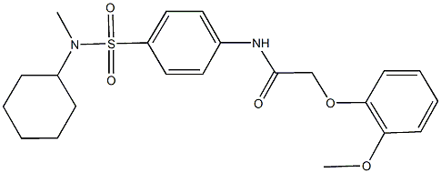 N-(4-{[cyclohexyl(methyl)amino]sulfonyl}phenyl)-2-(2-methoxyphenoxy)acetamide Structure