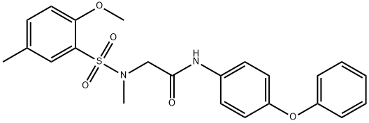 2-[[(2-methoxy-5-methylphenyl)sulfonyl](methyl)amino]-N-(4-phenoxyphenyl)acetamide 化学構造式