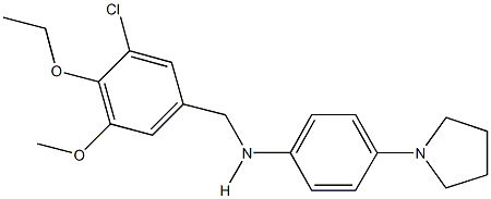 N-(3-chloro-4-ethoxy-5-methoxybenzyl)-N-[4-(1-pyrrolidinyl)phenyl]amine Structure