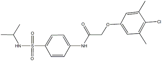 2-(4-chloro-3,5-dimethylphenoxy)-N-{4-[(isopropylamino)sulfonyl]phenyl}acetamide 结构式