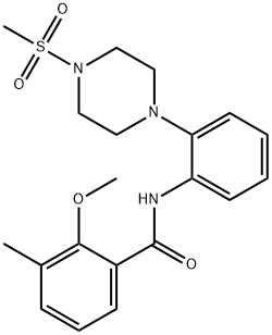 2-methoxy-3-methyl-N-{2-[4-(methylsulfonyl)-1-piperazinyl]phenyl}benzamide Struktur