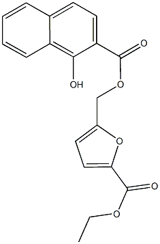 ethyl 5-{[(1-hydroxy-2-naphthoyl)oxy]methyl}-2-furoate 化学構造式