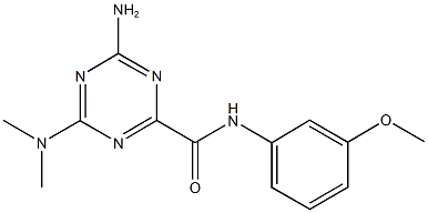 4-amino-6-(dimethylamino)-N-(3-methoxyphenyl)-1,3,5-triazine-2-carboxamide 化学構造式