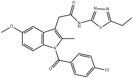 2-[1-(4-chlorobenzoyl)-5-methoxy-2-methyl-1H-indol-3-yl]-N-(5-ethyl-1,3,4-thiadiazol-2-yl)acetamide Structure