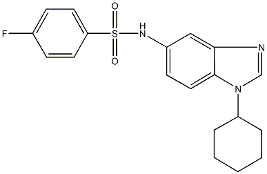 N-(1-cyclohexyl-1H-benzimidazol-5-yl)-4-fluorobenzenesulfonamide Structure