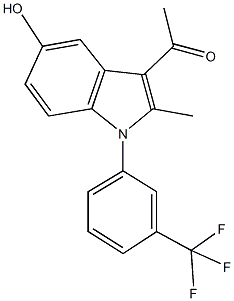 1-{5-hydroxy-2-methyl-1-[3-(trifluoromethyl)phenyl]-1H-indol-3-yl}ethanone Struktur