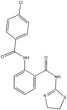 2-[(4-chlorobenzoyl)amino]-N-(4,5-dihydro-1,3-thiazol-2-yl)benzamide Structure