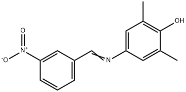 4-({3-nitrobenzylidene}amino)-2,6-dimethylphenol 结构式