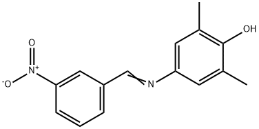 4-({3-nitrobenzylidene}amino)-2,6-dimethylphenol 化学構造式