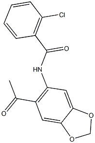 N-(6-acetyl-1,3-benzodioxol-5-yl)-2-chlorobenzamide Structure