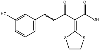 2-(1,3-dithiolan-2-ylidene)-5-(3-hydroxyphenyl)-3-oxo-4-pentenoic acid Structure