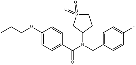 N-(1,1-dioxidotetrahydro-3-thienyl)-N-(4-fluorobenzyl)-4-propoxybenzamide,720669-70-5,结构式