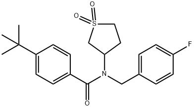 4-tert-butyl-N-(1,1-dioxidotetrahydro-3-thienyl)-N-(4-fluorobenzyl)benzamide 结构式