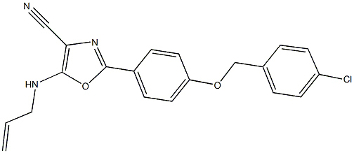 5-(allylamino)-2-{4-[(4-chlorobenzyl)oxy]phenyl}-1,3-oxazole-4-carbonitrile Struktur
