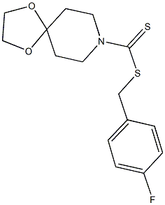 4-fluorobenzyl 1,4-dioxa-8-azaspiro[4.5]decane-8-carbodithioate,720670-07-5,结构式