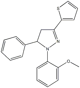1-(2-methoxyphenyl)-5-phenyl-3-(2-thienyl)-4,5-dihydro-1H-pyrazole Struktur