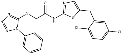 720671-28-3 N-[5-(2,5-dichlorobenzyl)-1,3-thiazol-2-yl]-2-[(1-phenyl-1H-tetraazol-5-yl)sulfanyl]acetamide