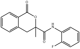 N-(2-fluorophenyl)-3-methyl-1-oxo-3,4-dihydro-1H-isochromene-3-carboxamide Struktur