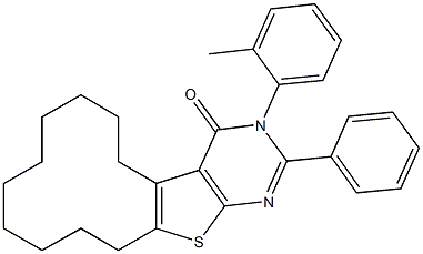 3-(2-methylphenyl)-2-phenyl-5,6,7,8,9,10,11,12,13,14-decahydrocyclododeca[4,5]thieno[2,3-d]pyrimidin-4(3H)-one Structure