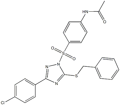 N-(4-{[5-(benzylthio)-3-(4-chlorophenyl)-1H-1,2,4-triazol-1-yl]sulfonyl}phenyl)acetamide Struktur