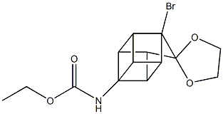 ethyl 1-bromospiro(pentacyclo[4.3.0.0~2,5~.0~3,8~.0~4,7~]nonane-9,1'-[1,3]-dioxolane)-4-ylcarbamate 结构式