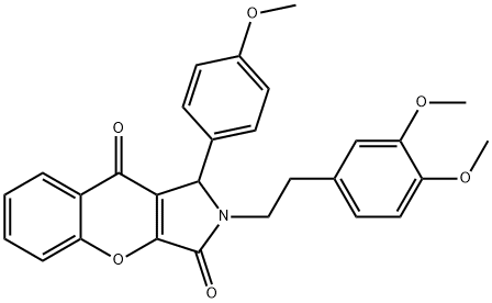 2-[2-(3,4-dimethoxyphenyl)ethyl]-1-(4-methoxyphenyl)-1,2-dihydrochromeno[2,3-c]pyrrole-3,9-dione Structure